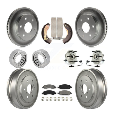 Front Rear Hub Bearing Coated Disc Brake Rotor & Pads Shoe Kit (10Pc) For GMC Sierra 1500 KBB-127341