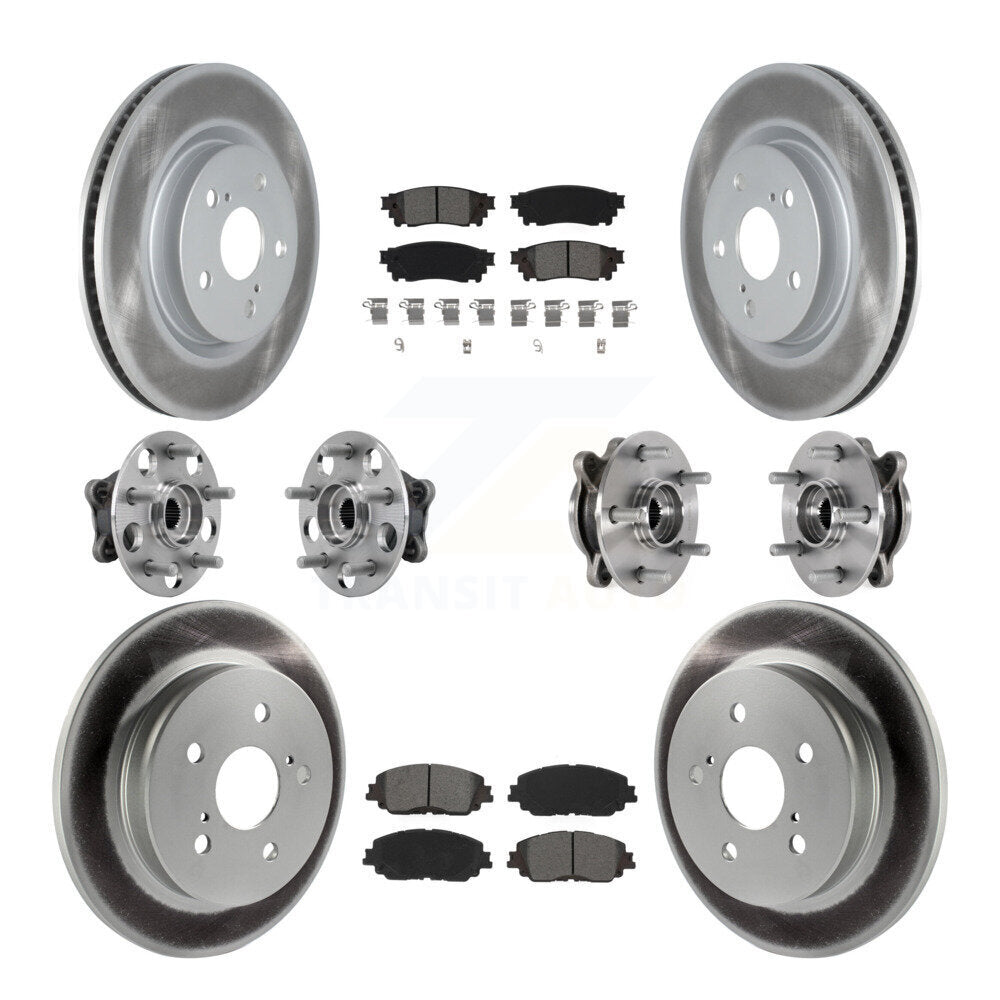 Front Rear Hub Bearing Coated Brake Rotor And Pad Kit (10Pc) For Toyota Camry Lexus ES250 KBB-127345