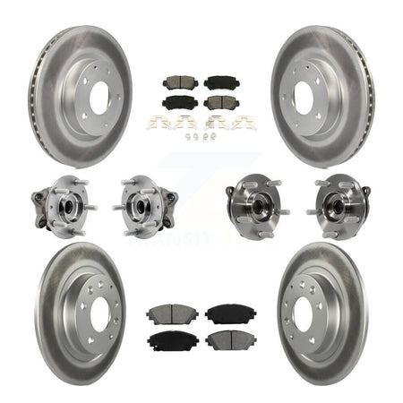 Front Rear Hub Bearing Coated Brake Rotor And Pad Kit (10Pc) For 2016-2018 Mazda CX-3 AWD KBB-127347