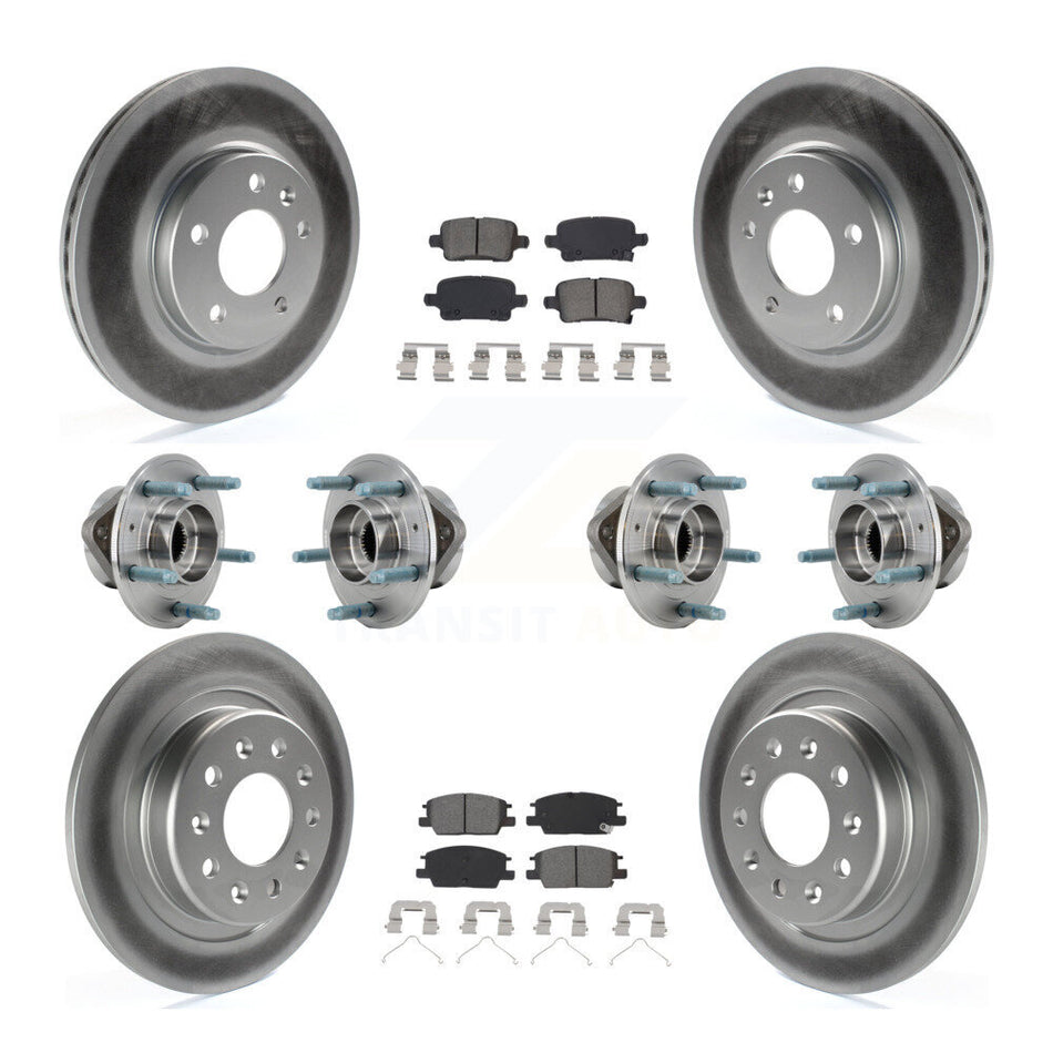 Front Rear Hub Bearing Coat Brake Rotor Pads Kit (10Pc) For Chevrolet Equinox GMC Terrain KBB-127352