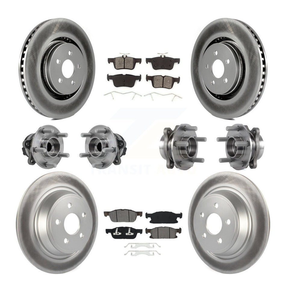 Front Rear Hub Bearing Coat Brake Rotor Pad Kit (10Pc) For Ford Edge Lincoln Nautilus MKX KBB-127355