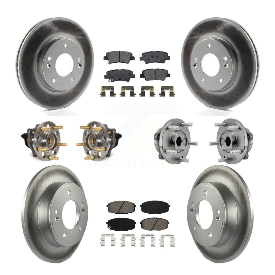 Front Rear Hub Bearing Coated Brake Rotor Pad Kit (10Pc) For Kia Soul Naturally Aspirated KBB-127372
