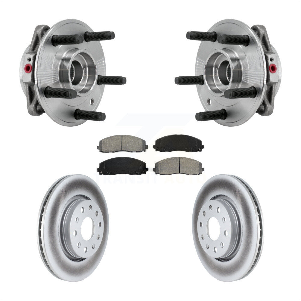Front Hub Bearing Assembly Coated Disc Brake Rotor & Pads Kit For Jeep Wrangler Gladiator KBB-127374