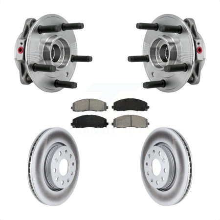 Front Hub Bearing Assembly Coated Disc Brake Rotor & Pads Kit For Jeep Wrangler Gladiator KBB-127374