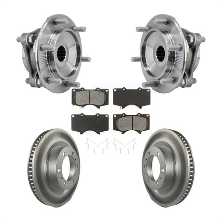 Front Hub Bearing Coated Brake Rotor And Pad Kit For 2010-2023 Toyota 4Runner Lexus GX460 KBB-127377