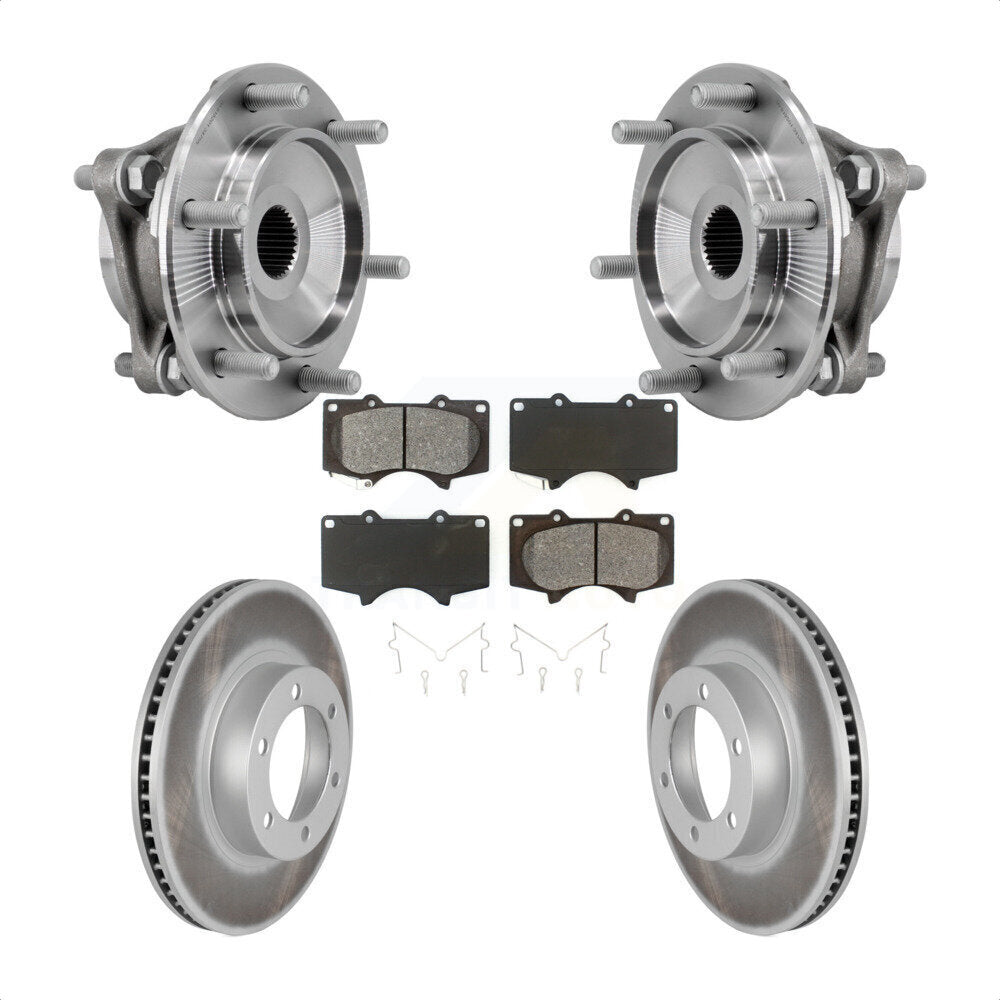 Front Hub Bearing Assembly Coated Disc Brake Rotor Pad Kit For Toyota 4Runner Lexus GX470 KBB-127378