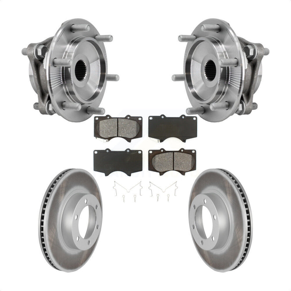Front Hub Bearing Assembly Coated Disc Brake Rotor Pad Kit For Toyota 4Runner Lexus GX470 KBB-127378
