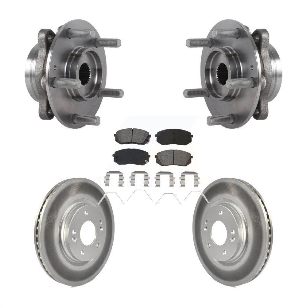 Front Hub Bearing Coated Disc Brake Rotor Pad Kit For Kia Forte Hyundai Elantra GT Forte5 KBB-127380