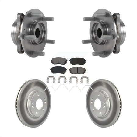 Front Hub Bearing Coated Disc Brake Rotor Pad Kit For Kia Forte Hyundai Elantra GT Forte5 KBB-127380