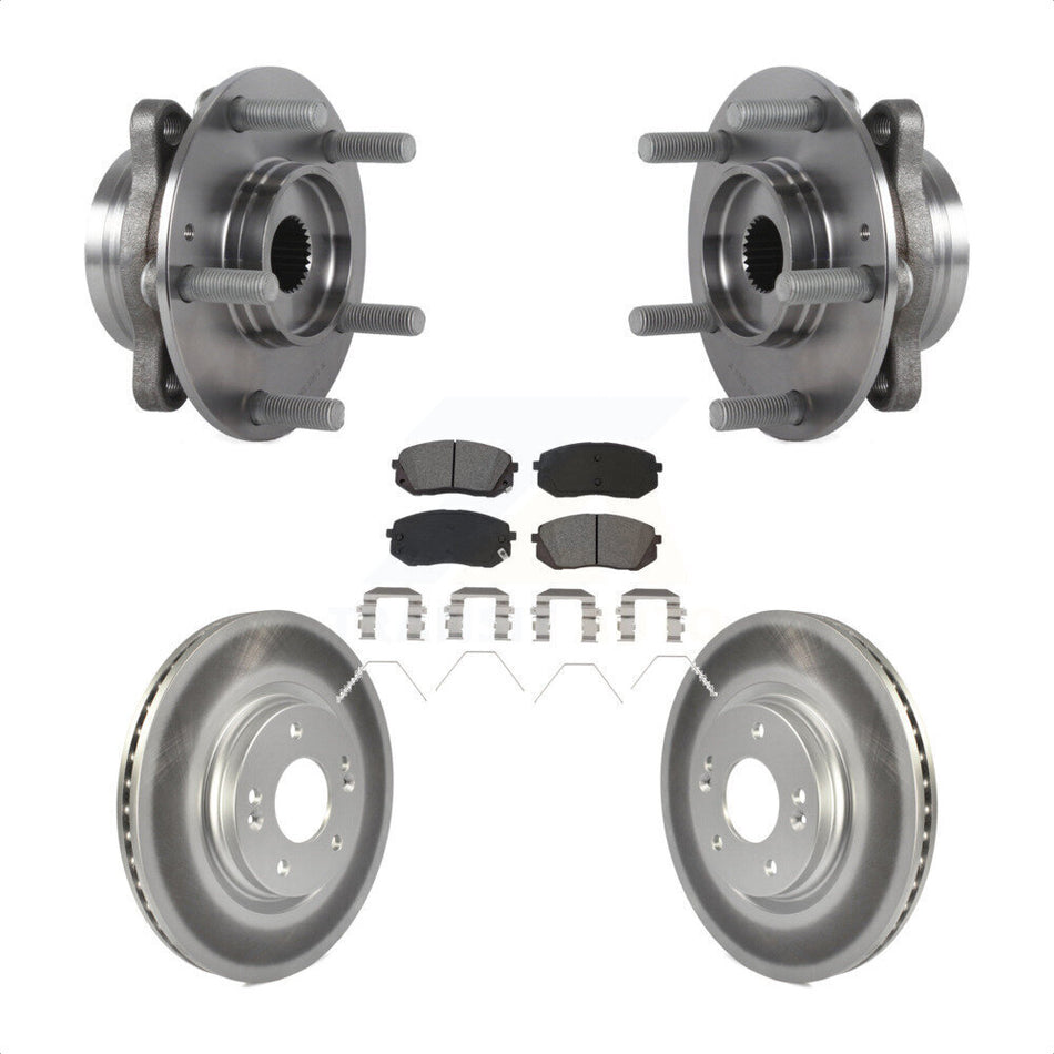 Front Hub Bearing Coated Disc Brake Rotor Pad Kit For Kia Forte Hyundai Elantra GT Forte5 KBB-127380