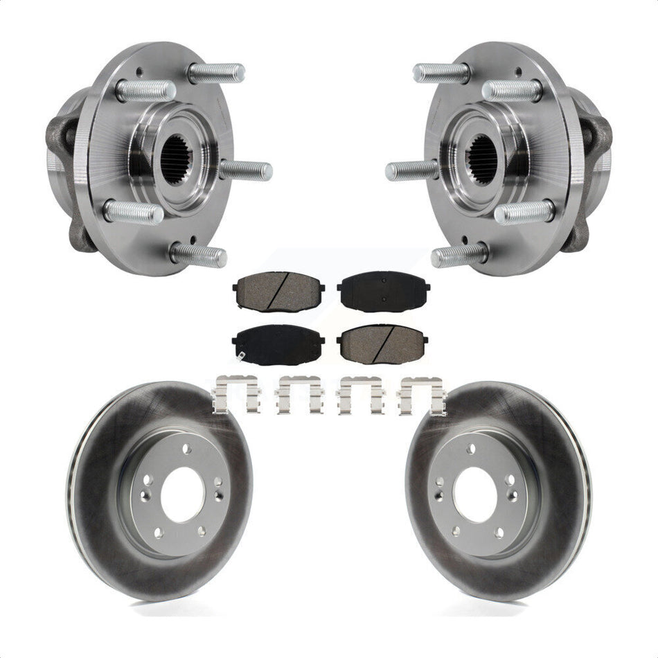 Front Hub Bearing Coated Brake Rotor & Pad Kit For 2017-2019 Kia Soul Naturally Aspirated KBB-127382