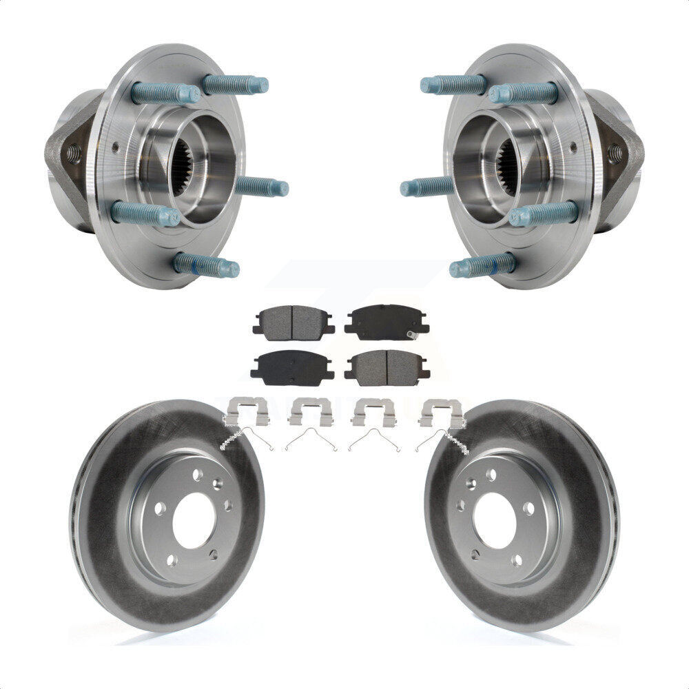 Front Hub Bearing Assembly Coated Brake Rotor & Pad Kit For Chevrolet Equinox GMC Terrain KBB-127383