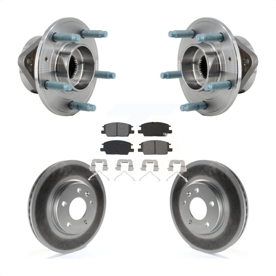 Front Hub Bearing Assembly Coated Brake Rotor & Pad Kit For Chevrolet Equinox GMC Terrain KBB-127383