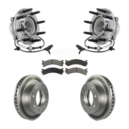 Front Hub Bearing Assembly Coat Brake Rotor Pad Kit For GMC Savana 2500 Chevrolet Express KBB-127389