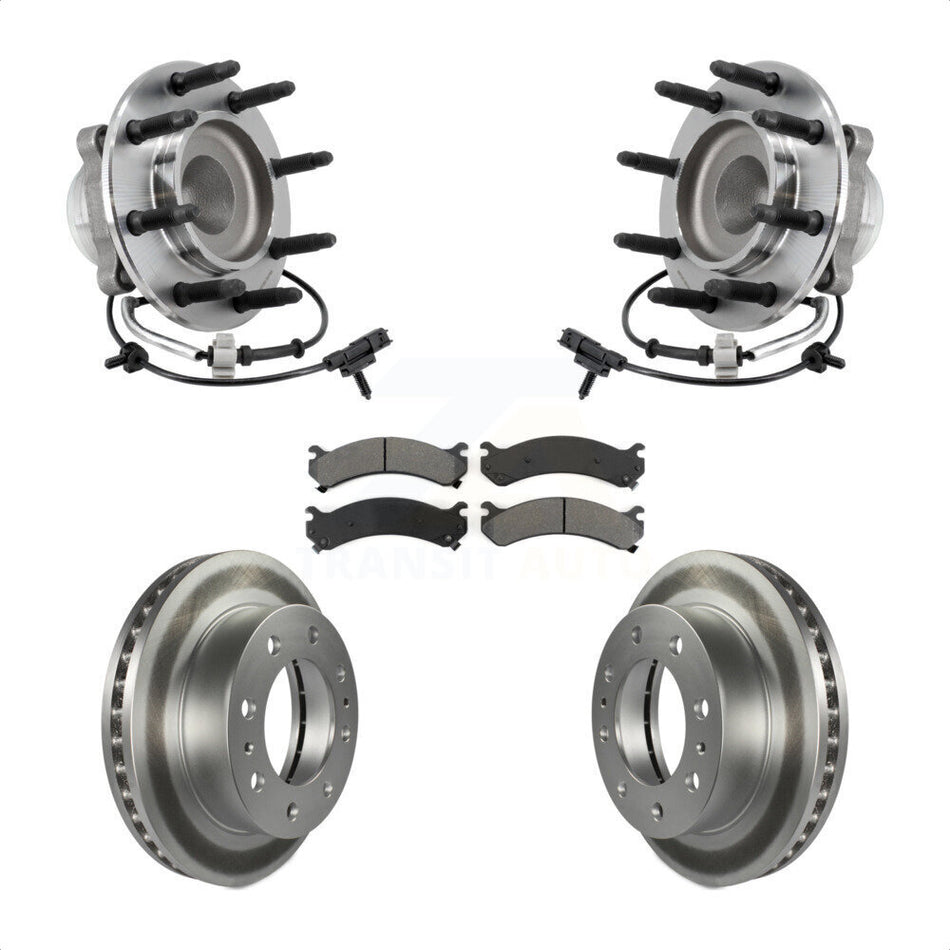 Front Hub Bearing Assembly Coat Brake Rotor Pad Kit For GMC Savana 2500 Chevrolet Express KBB-127389