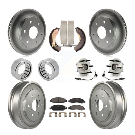 Front Rear Hub Bearing Coated Disc Brake Rotor & Pads Shoe Kit (10Pc) For GMC Sierra 1500 KBB-127393