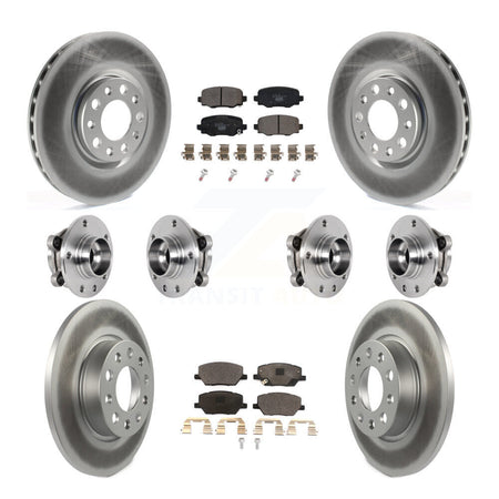 Front Rear Hub Bearing Coated Disc Brake Rotor Pad Kit (10Pc) For Jeep Renegade Fiat 500X KBB-127398