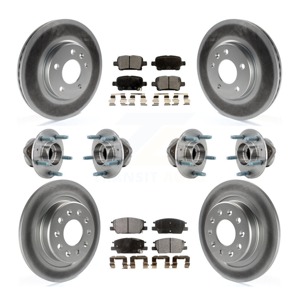 Front Rear Hub Bearing Coat Brake Rotor Pads Kit (10Pc) For Chevrolet Equinox GMC Terrain KBB-127403