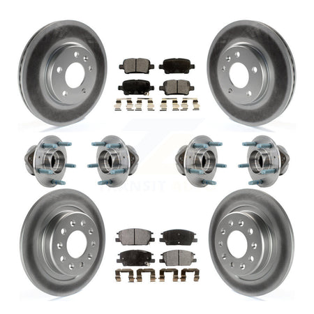 Front Rear Hub Bearing Coat Brake Rotor Pads Kit (10Pc) For Chevrolet Equinox GMC Terrain KBB-127403