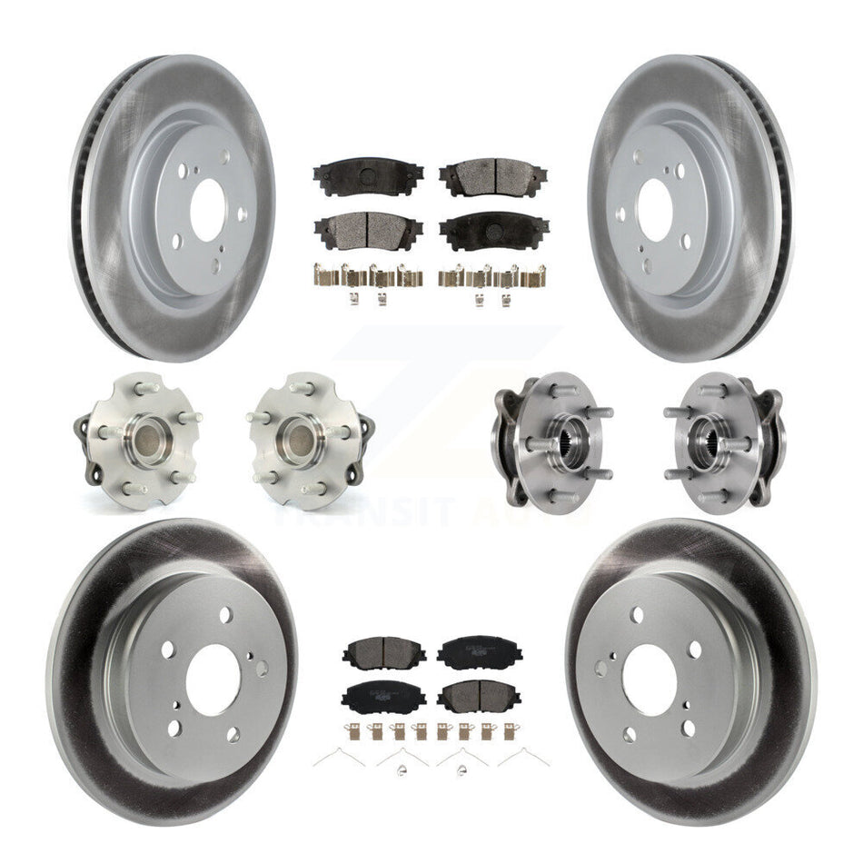 Front Rear Hub Bearing Coated Disc Brake Rotor And Ceramic Pad Kit (10Pc) For Toyota RAV4 KBB-127421