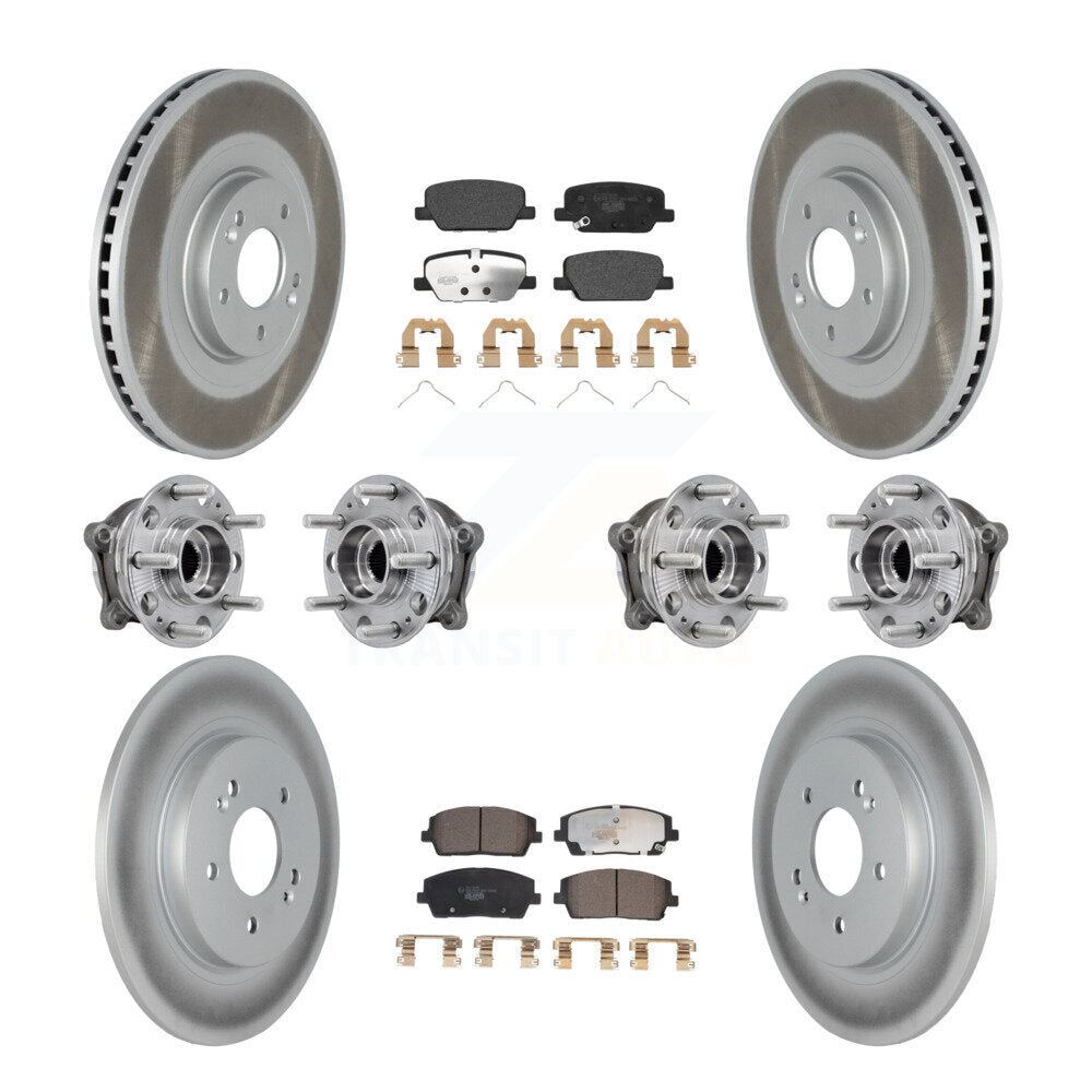 Front Rear Hub Bearing Coat Brake Rotor Pad Kit (10Pc) For Hyundai Palisade Kia Telluride KBB-127429