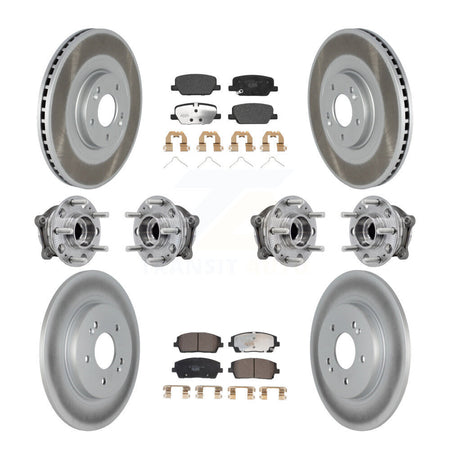 Front Rear Hub Bearing Coat Brake Rotor Pad Kit (10Pc) For Hyundai Palisade Kia Telluride KBB-127429