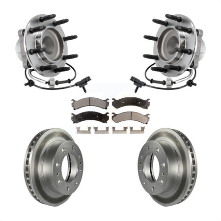 Front Hub Bearing Assembly Coat Brake Rotor Pad Kit For GMC Savana 2500 Chevrolet Express KBB-127431