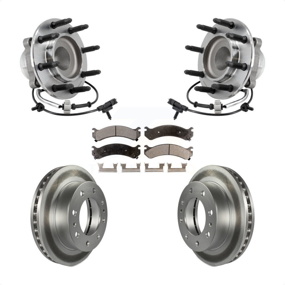Front Hub Bearing Assembly Coat Brake Rotor Pad Kit For GMC Savana 2500 Chevrolet Express KBB-127431