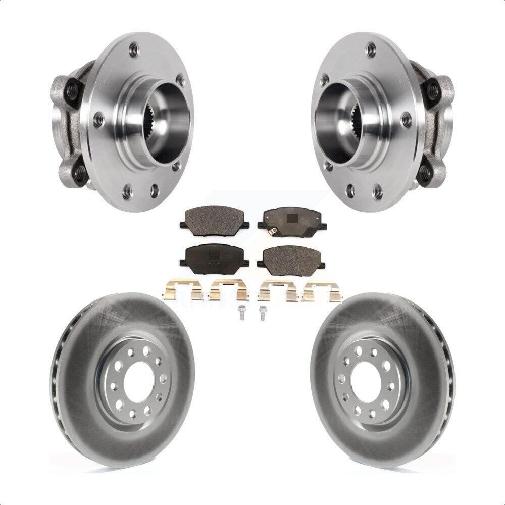 Front Hub Bearing Assembly Coated Brake Rotor Pad Kit For Jeep Compass Renegade Fiat 500X KBB-127439