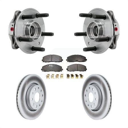 Front Hub Bearing Assembly Coated Disc Brake Rotor & Pads Kit For Jeep Wrangler Gladiator KBB-127440