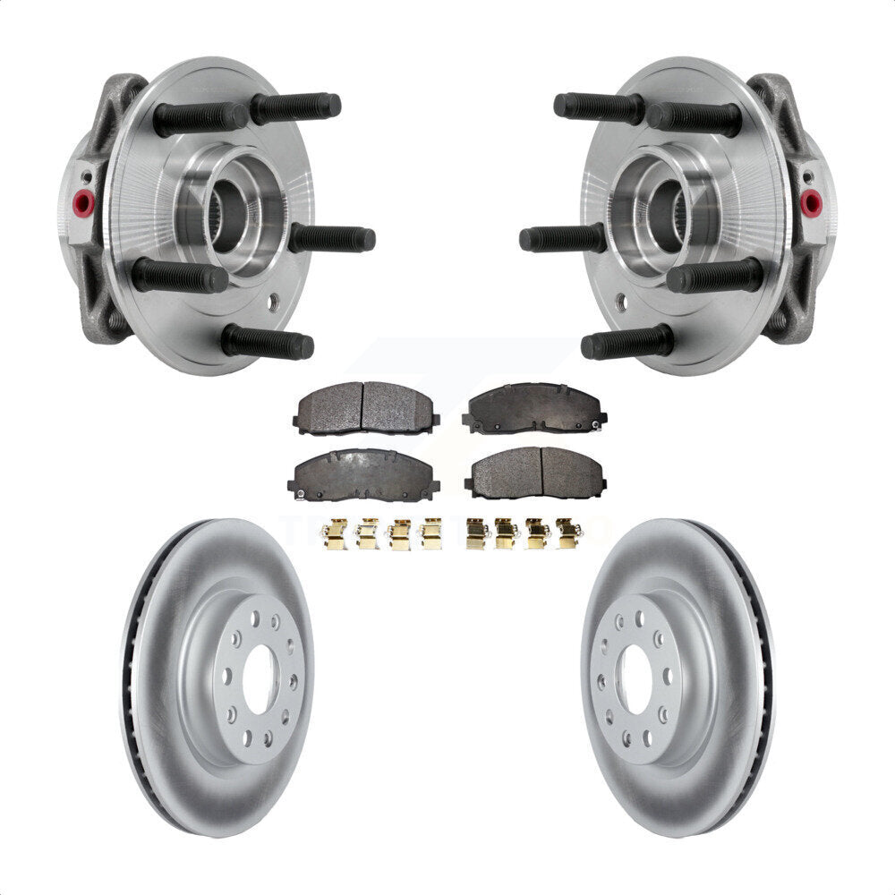 Front Hub Bearing Assembly Coated Disc Brake Rotor And Ceramic Pads Kit For Jeep Wrangler KBB-127441