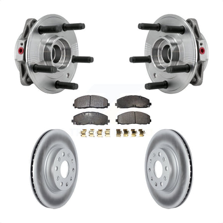 Front Hub Bearing Assembly Coated Disc Brake Rotor And Ceramic Pads Kit For Jeep Wrangler KBB-127441