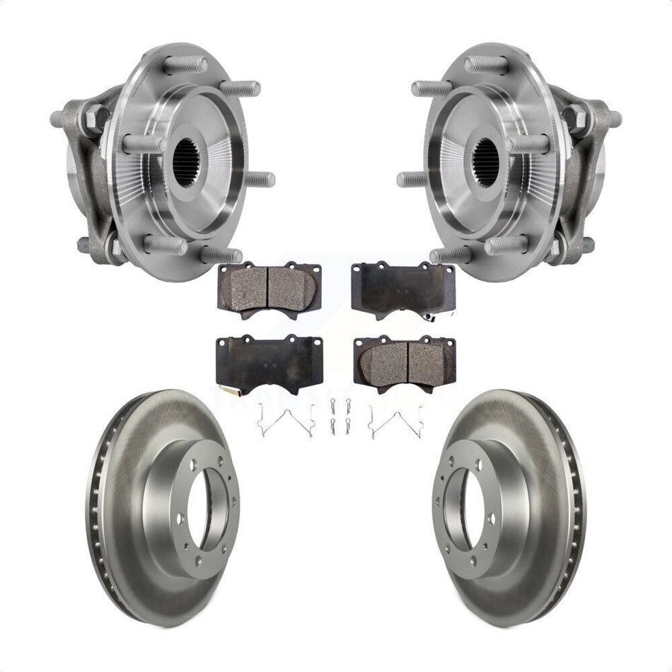 Front Hub Bearing Coated Brake Rotor And Pad Kit For Toyota Tacoma 4Runner FJ Cruiser 4WD KBB-127442