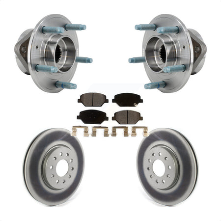 Front Hub Bearing Assembly Coated Brake Rotor & Pad Kit For Chevrolet Equinox GMC Terrain KBB-127443