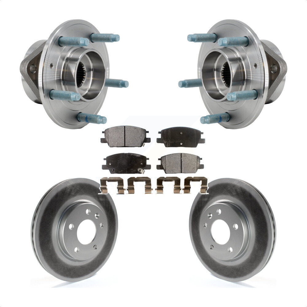 Front Hub Bearing Assembly Coated Brake Rotor & Pad Kit For Chevrolet Equinox GMC Terrain KBB-127444