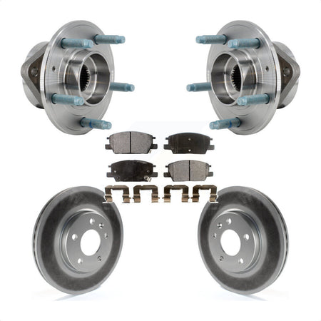 Front Hub Bearing Assembly Coated Brake Rotor & Pad Kit For Chevrolet Equinox GMC Terrain KBB-127444