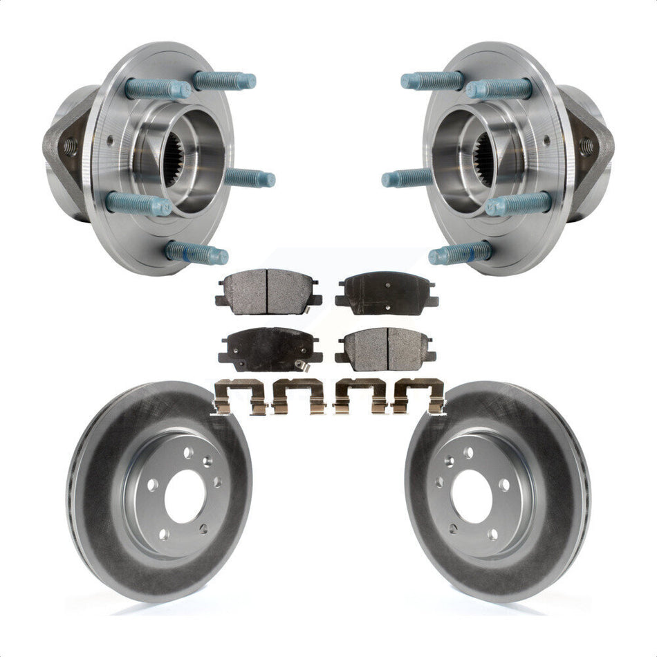 Front Hub Bearing Assembly Coated Brake Rotor & Pad Kit For Chevrolet Equinox GMC Terrain KBB-127444
