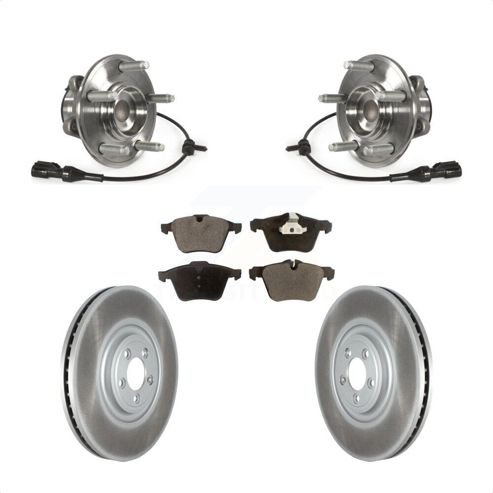 Front Hub Bearing Assembly Coated Disc Brake Rotors And Ceramic Pads Kit For Jaguar XF XJ KBB-127445