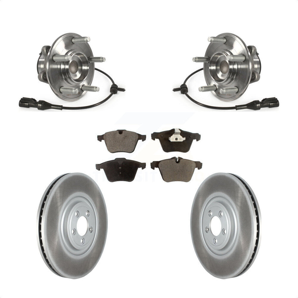 Front Hub Bearing Assembly Coated Disc Brake Rotors And Ceramic Pads Kit For Jaguar XF XJ KBB-127445