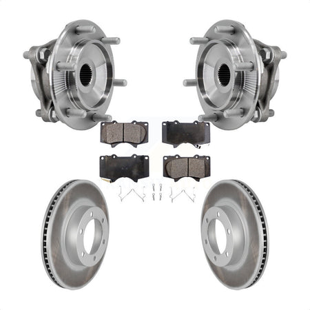 Front Hub Bearing Assembly Coated Disc Brake Rotor Pad Kit For Toyota 4Runner Lexus GX470 KBB-127455