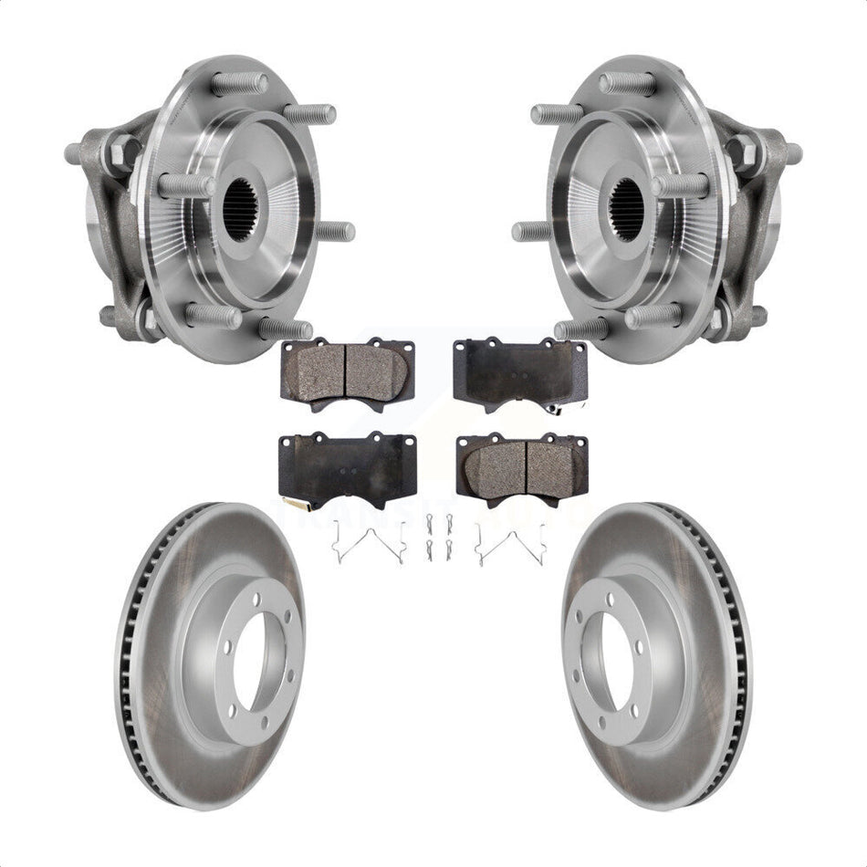 Front Hub Bearing Assembly Coated Disc Brake Rotor Pad Kit For Toyota 4Runner Lexus GX470 KBB-127455