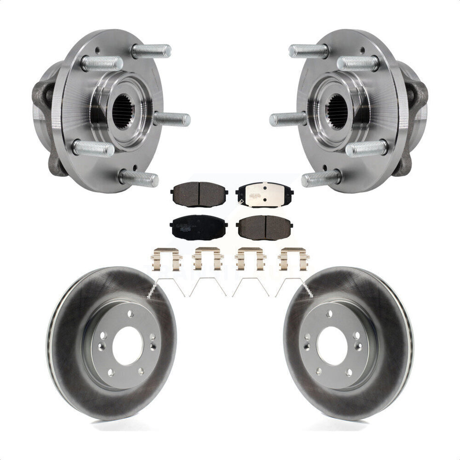 Front Hub Bearing Coated Brake Rotor & Pad Kit For 2017-2019 Kia Soul Naturally Aspirated KBB-127457