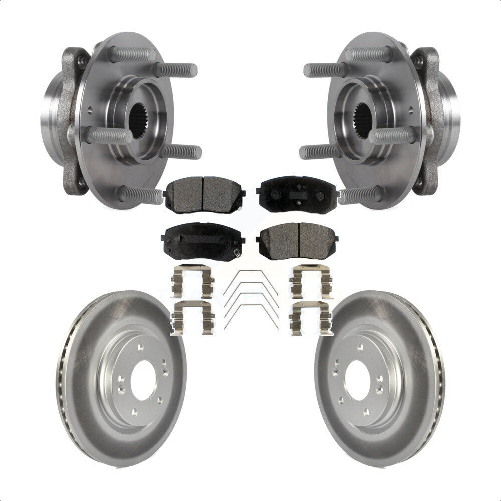 Front Hub Bearing Coated Disc Brake Rotor Pad Kit For Kia Forte Hyundai Elantra GT Forte5 KBB-127458