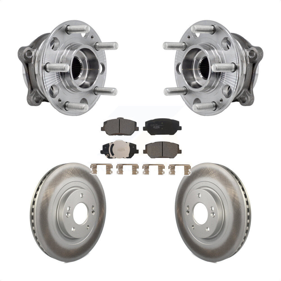 Front Hub Bearing Assembly Coated Disc Brake Rotor Pad Kit For 2019-2020 Hyundai Santa Fe KBB-127459
