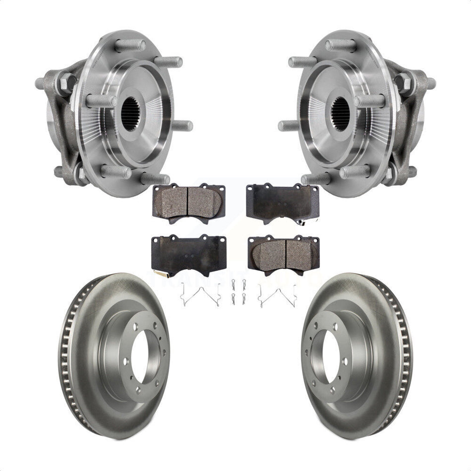 Front Hub Bearing Coated Brake Rotor And Pad Kit For 2010-2023 Toyota 4Runner Lexus GX460 KBB-127460