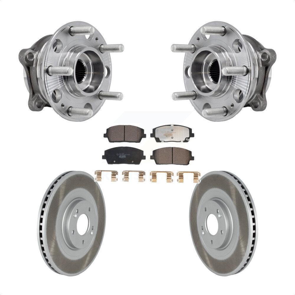 Front Hub Bearing Assembly Coated Brake Rotor Pads Kit For Hyundai Palisade Kia Telluride KBB-127462