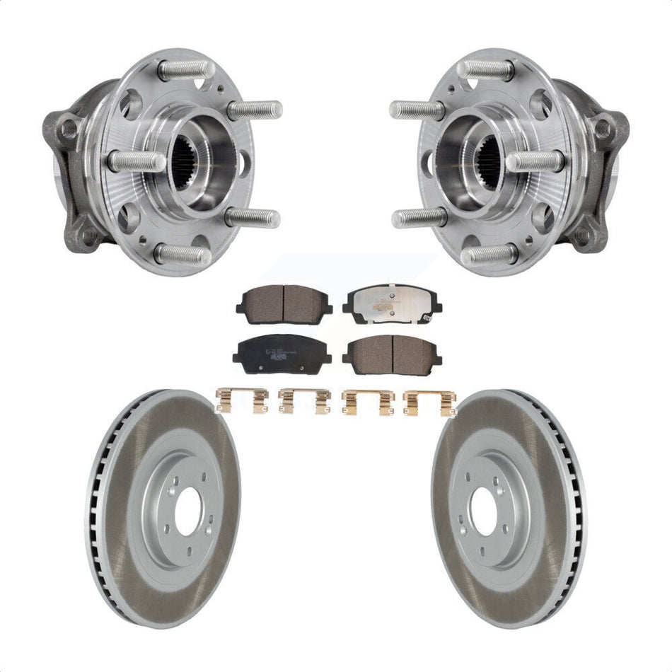 Front Hub Bearing Assembly Coated Brake Rotor Pads Kit For Hyundai Palisade Kia Telluride KBB-127462