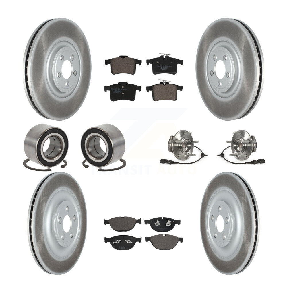 Front Rear Hub Bearing Coat Brake Rotor Pads Shoe Kit (10Pc) For Jaguar XF XJ XKR XFR XJR KBB-127468
