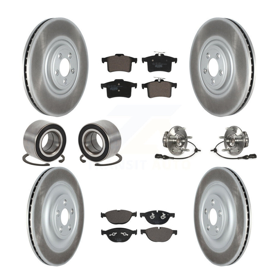 Front Rear Hub Bearing Coat Brake Rotor Pads Shoe Kit (10Pc) For Jaguar XF XJ XKR XFR XJR KBB-127468