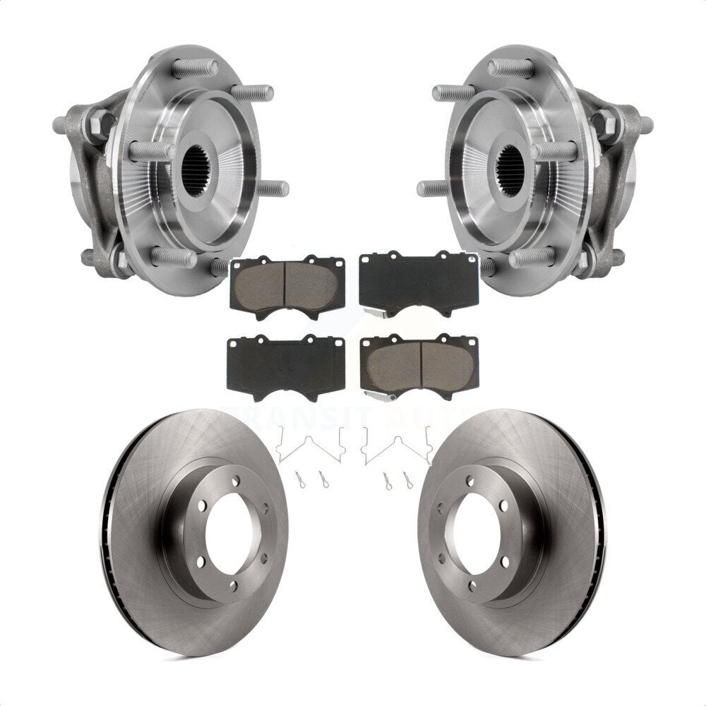 Front Hub Bearing Assembly Disc Brake Rotors And Pads Kit For Toyota 4Runner Lexus GX470 KBB-127477